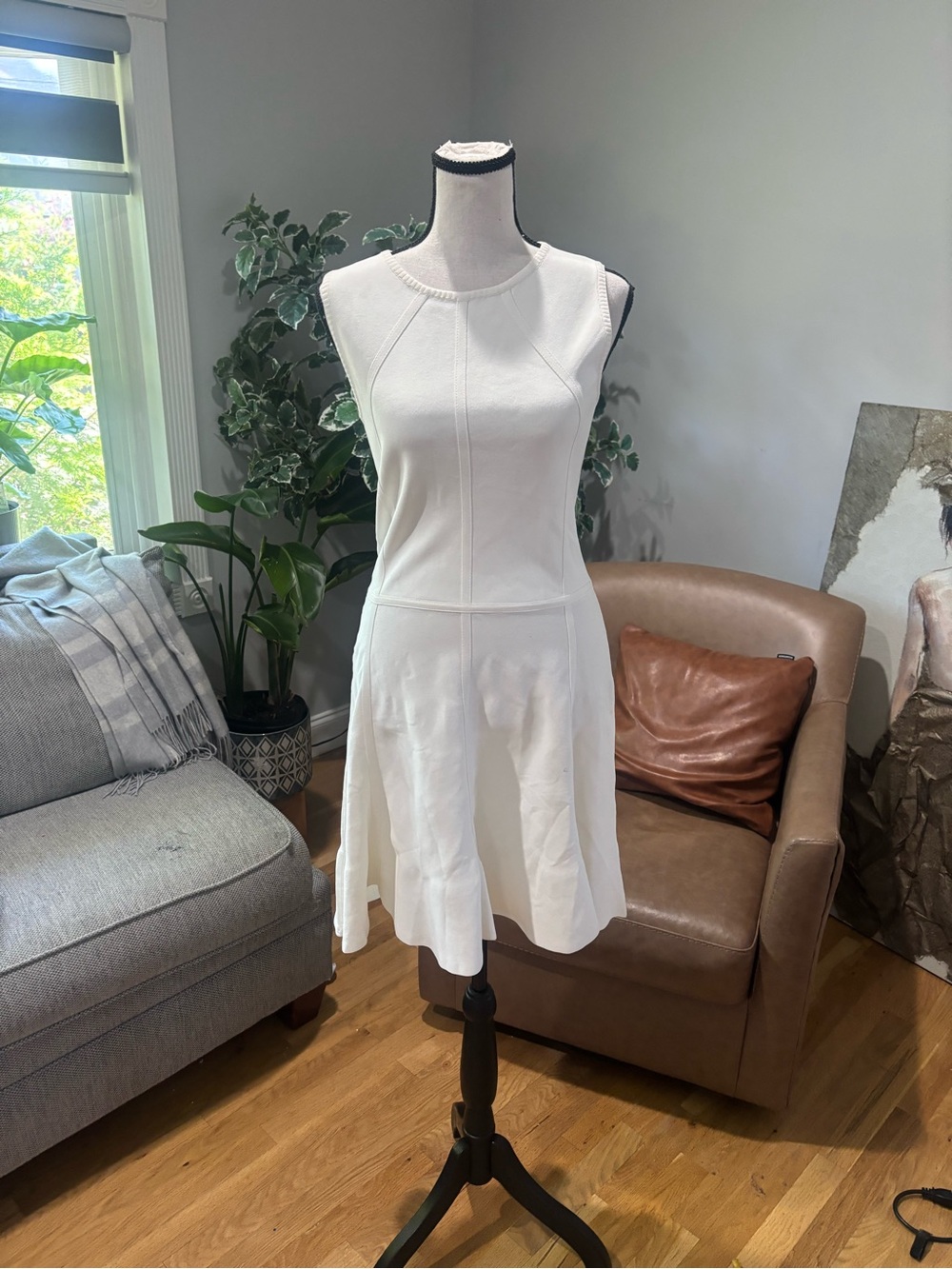 Faith Connexion White Sleeveless Flared Mini Dress